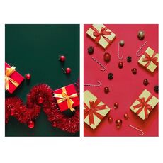 Documento del fondo della fotografia a doppia faccia stereo 3d 2 PCS (rosso di Natale)