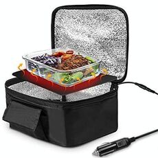 MZL005 12V Scaldacini alimentari Riscaldatore elettrico Contenitore per lunch (nero)