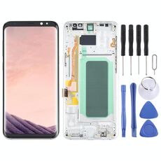Schermo LCD OLED per Samsung Galaxy S8+ SM-G955 digitalizzatore assemblaggio completo con cornice (argento)
