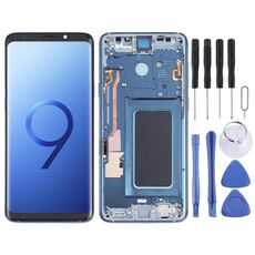 Schermo LCD OLED per Samsung Galaxy S9+ SM-G965 Digitizer Assemblaggio completo con cornice (blu)