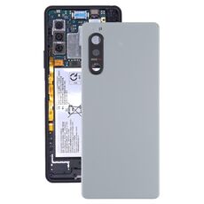 Copertura posteriore della batteria con coperchio dell'obiettivo della fotocamera per Sony Xperia 5 II (grigio)