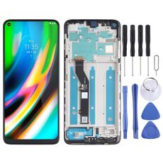 Schermo LCD TFT per Motorola Moto G9 Plus XT2087-1 Digitizer Assemblaggio completo con cornice (nero)