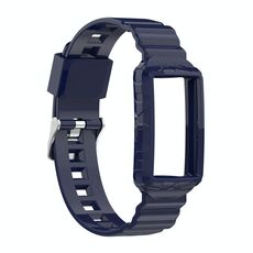 Per Fitbit Carica 5 Silicone One Body Armor Guardia cinturino (blu navy)