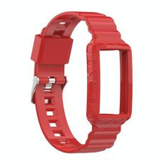 Per Fitbit Carica 4 Silicone One Body Armor Guardia cinturino (rosso)