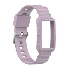 Per Fitbit Carica 4 Silicone One Body Armor Guardia cinturino (viola chiaro)