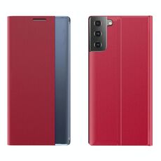 Per Samsung Galaxy S22 5G display laterale flip magnetico panno magnetico panno + custodia per PC con supporto e funzione di sonno / wake-up (rosso)