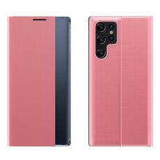 Per Samsung Galaxy S22 Ultra 5G Display laterale MAGNETIC TOCH PLAIN PLAIN PLAIN PLAIN + PC con supporto e supporto / funzione sveglia (oro rosa)