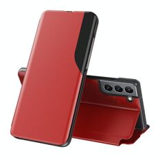 Per Samsung Galaxy S22 5G display laterale antiurto antiurto in pelle flip in pelle con supporto (rosso)