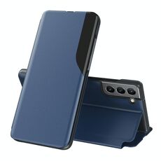 Per Samsung Galaxy S22 5G Display laterale antiurto antiurto antiurto in pelle flip con supporto (blu)