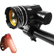 7602 LED USB Ricarica zoom Telescopico Zoom Bicicletta Front Light, Specifica: Faro principale + 056 Taillight