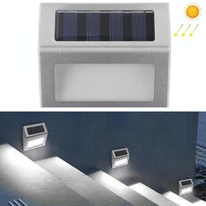 6 Lampada da parete per lampada per scaletta ad acciaio inox solare a LED (luce bianca)