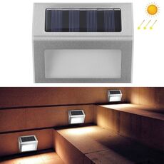 6 Lampada da parete con lampada per scaletta ad acciaio inossidabile solare a LED (luce calda)
