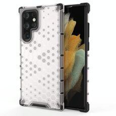 Per Samsung Galaxy S22 Ultra 5G Honeycomb PC + Custodia per telefono TPU (bianco)
