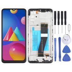 Schermo LCD OEM per Samsung Galaxy M02s Digitizer Assemblaggio completo con cornice (US)