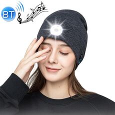 Night Esternal Countering Night Fishing LED Light Illumination Bluetooth 5.0 Cappello a maglia (grigio)
