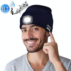 Cappello a maglia da pesca da pesca da pesca da pesca notturna da notte all'aperto Bluetooth 5.0 Cappello a maglia (blu navy)
