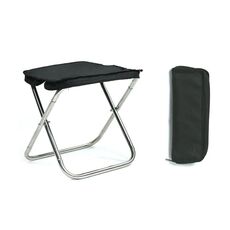 Sgabello da pesca pieghevole da esterno portatile portatile (nero)