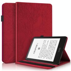 Per Amazon Kindle PaperWhite 5 2021 Life Tree Series Case in pelle in pelle (rosso)
