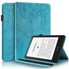 Per Amazon Kindle Paperwhite 5 2021 Life Tree Series Case in pelle in pelle (lago blu)