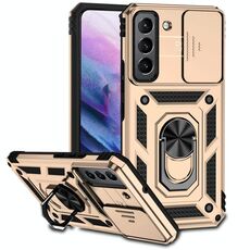 Per Samsung Galaxy S22 5G Sliding CAMShield Holder Holder Case (Gold)