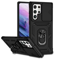 Per Samsung Galaxy S22 Ultra 5G Sliding CAMSHIELD Holder Holder Case (Nero)