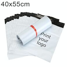 10000 PCS 40x55cm Borse da corridoio di plastica spesso stampato personalizzato con il tuo logo per i prodotti Packaging & Shipment (bianco)