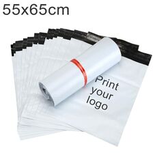 10000 PCS 55x65cm Borse da corriere di plastica spessa stampate personalizzate con il tuo logo per prodotti Imballaggio e spedizione (bianco)