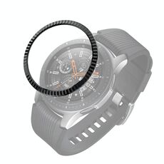 Per Samsung Galaxy Watch 46mm Anello a cornice in acciaio inox in acciaio inox (nero)