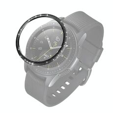 Per Samsung Galaxy Watch 46mm glitter anello in acciaio inox in polvere (nero)