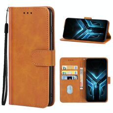 Cassa del telefono in pelle per ASUS ROG Phone 3 ZS661KL (Brown)