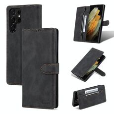 Per Samsung Galaxy S22 Ultra Azns Dream II SENTIRE SENTIRE PU + TPU Cassa del telefono PU flip orizzontale (nero)