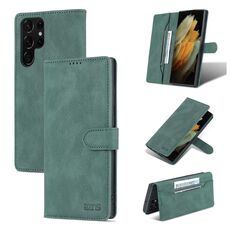 Per Samsung Galaxy S22 Ultra Azns Dream II SENTIRE SENTIRE PU + TPU Cassa del telefono PU flip orizzontale (verde)