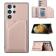 Per Samsung Galaxy S22 Ultra 5G Skin Feel PU + TPU + Cassa del telefono PC con slot per schede (oro rosa)
