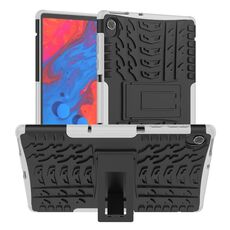 Per Lenovo M10 Plus / Tab TPU K10 Texture TPU + PC Case Tablet (bianco)