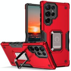 Per Samsung Galaxy S22 Ultra 5G Porta ad anello porta anello antiscivolo Caso del telefono (rosso)
