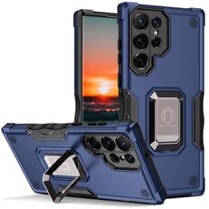 Per Samsung Galaxy S22 Ultra 5G porta anello anello custodia antiscivolo (blu)