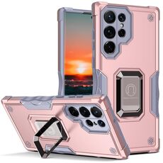 Per Samsung Galaxy S22 Ultra 5G Supporto per anello anello antiscivolo Cassa del telefono (oro rosa)