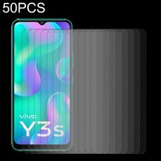 50 PCS 0.26mm Film in vetro temperato 9h 2.5D per vivo Y3S 2021