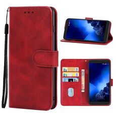 Cassa del telefono in pelle per alcatel 1x versione impronta digitale (rosso)