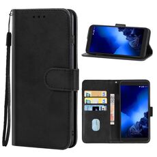 Cassa del telefono in pelle per alcatel 1x versione impronta digitale (nero)