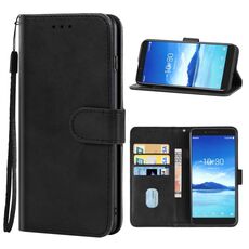 Cassa del telefono in pelle per Alcatel 7 (nero)