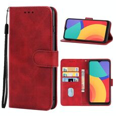 Cassa del telefono in pelle per Alcatel 3L 2021 / 1S 2021 / Vodafone Smart V12 (rosso)