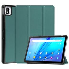 Per TCL Tab 10s Tre-Pieghevole Tre-Pieghevole Custer Texture in pelle Tablet Case (verde scuro)