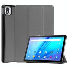 Per TCL Tab 10S Tre-Pieghevole Titolare custer Texture in pelle Tablet Case (grigio)