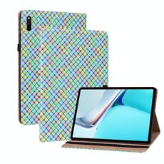 Per Huawei Matepad 11 2021 custodia per tablet in pelle per tessuto a colori con supporto (arcobaleno)