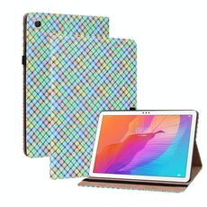 Per Huawei Matepad T 10s / Godise Tablet 2 Custodia per tablet in pelle per tessitura a colori con supporto (arcobaleno)