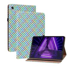 Per Lenovo M10 Plus 10.3 pollici TB-X606F Colour Weave Tablet Case con supporto (arcobaleno)