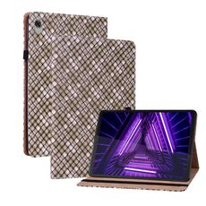 Per Lenovo M10 Plus 10.3 pollice TB-X606F Color Weave in pelle con tablet in pelle con supporto (Brown)