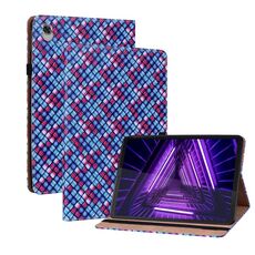 Per Lenovo M10 Plus 10.3 pollici TB-X606F Colour Weave Custodia in pelle con supporto con supporto (blu)
