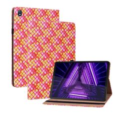 Per Lenovo Tab Tab K10 Color Weave Custodia in pelle con supporto (Rose Red)